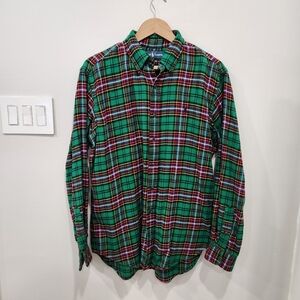 Vintage Polo Ralph Lauren Plaid Tartan Flannel Shirt Classic Fit Mens Size Large